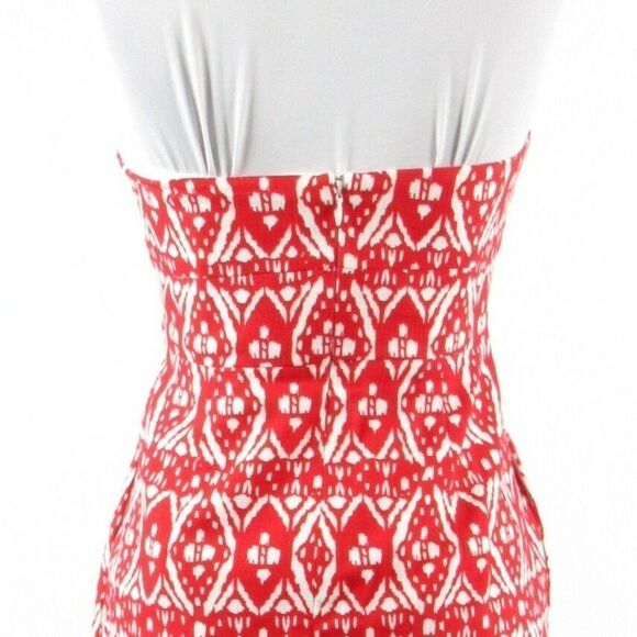 J. Crew red cotton strapless dress 2 - Picture 8 of 8